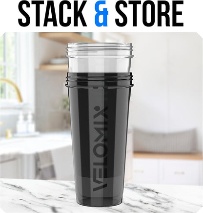 -2 Pack- 28 Oz Protein Shaker Bottles for Protein Mixes - 2X Wire Whisk | Leak Proof Shaker Cups for Protein Shakes | Protein Shaker Bottle Pack (Black/Transparent)