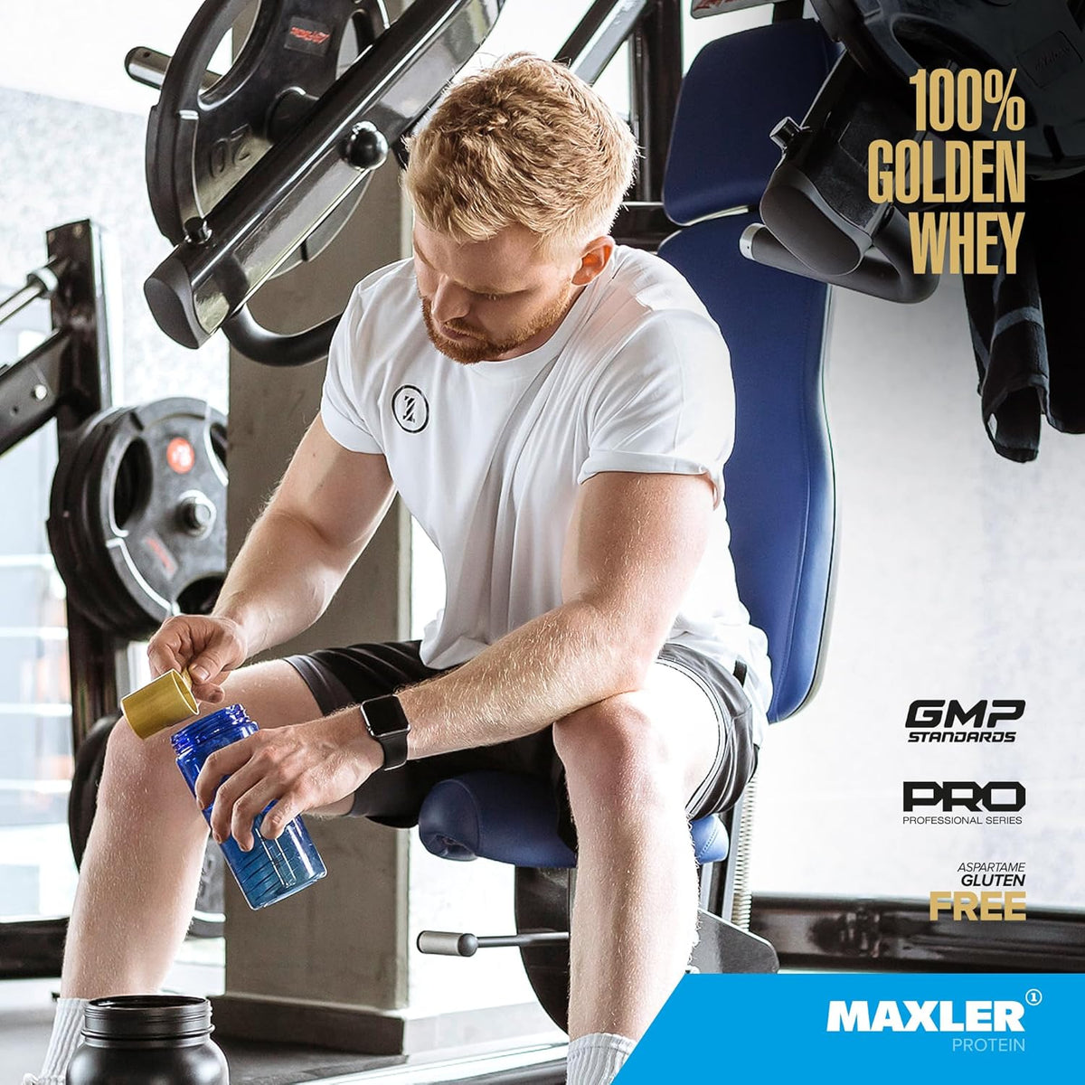 100% Golden Whey Protein - 24G of Protein per Serving - Whey Protein Powder for Pre Post Workout - Fast-Absorbing Whey Concentrate, Isolate & Hydrolysate Blend - Bananas & Cream 2 Lb